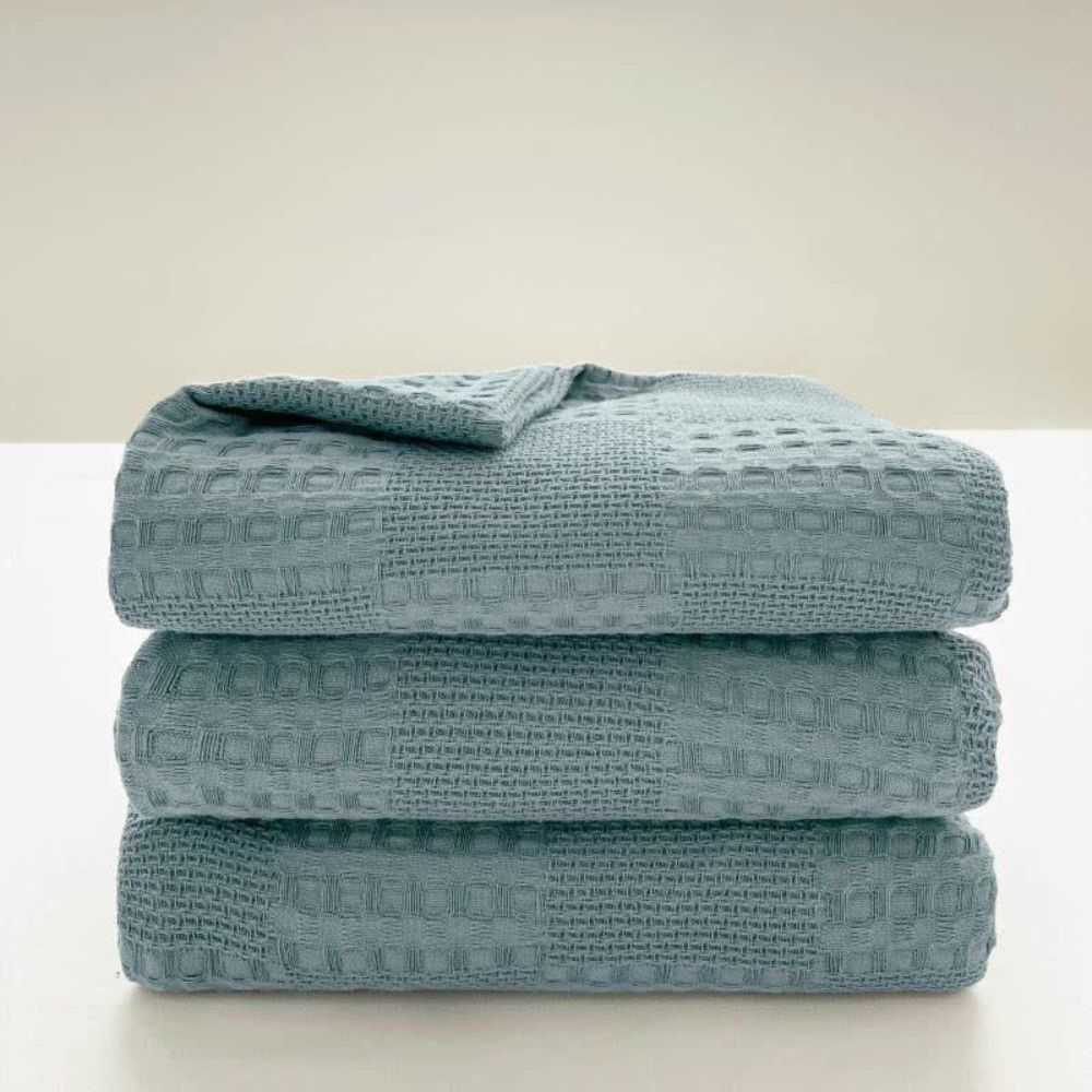Olienna Waffle Organic Cotton Throw Blanket