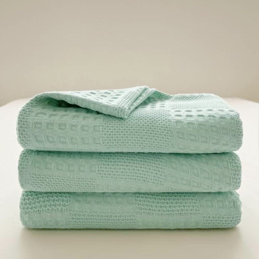 Olienna Waffle Organic Cotton Throw Blanket