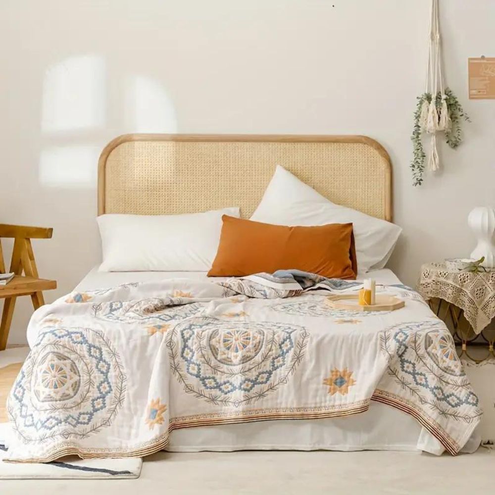Solara Mandala Cotton Boho Throw Blanket