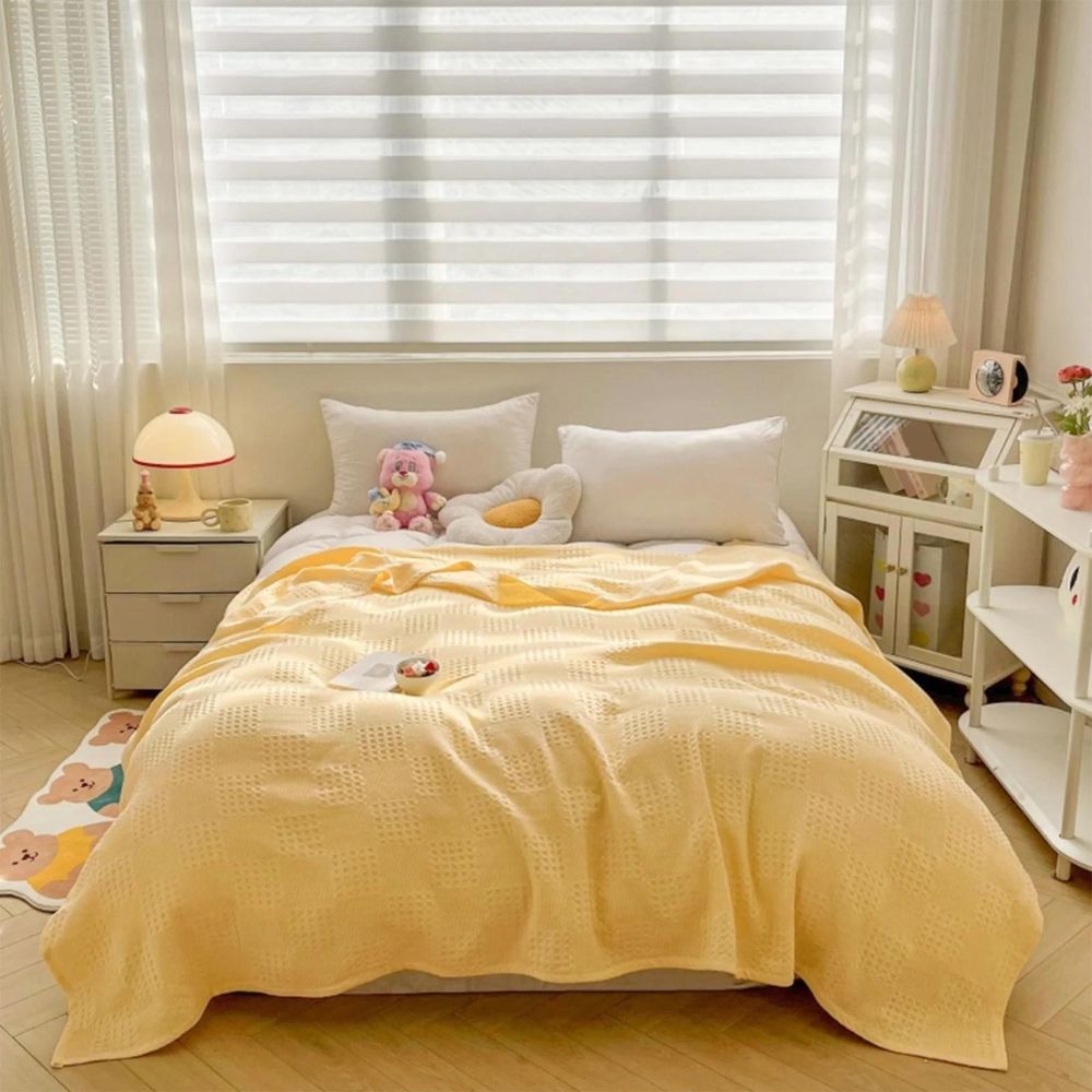 Olienna Waffle Organic Cotton Throw Blanket