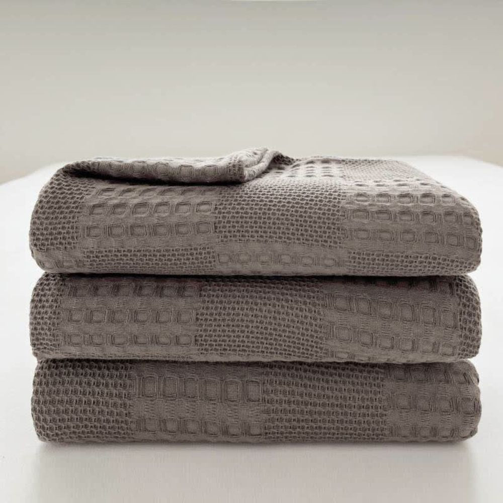 Olienna Waffle Organic Cotton Throw Blanket