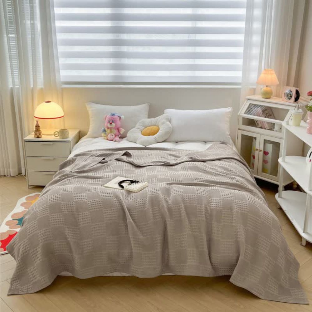 Olienna Waffle Organic Cotton Throw Blanket