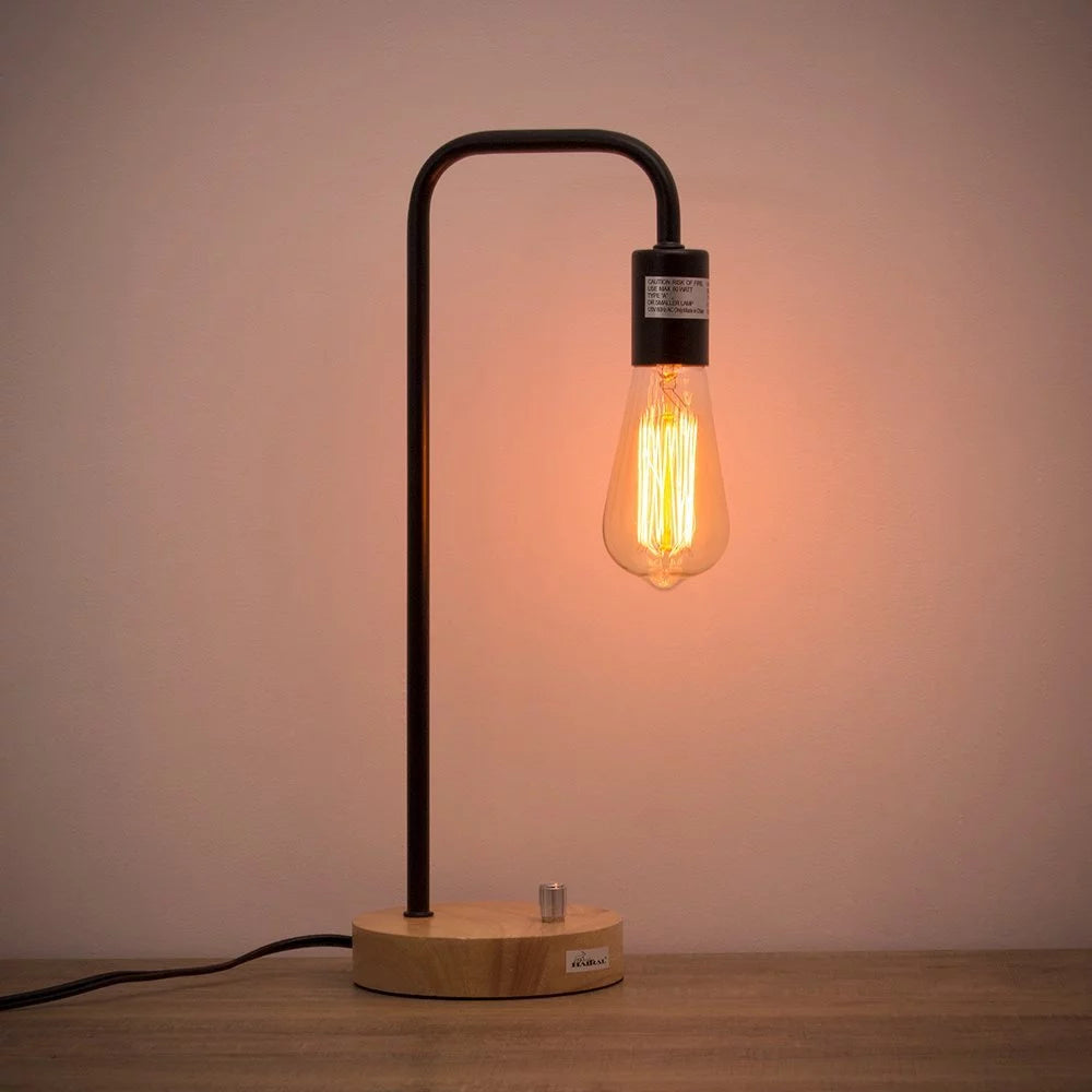 Ciara Wood & Metal Bedside Lamp