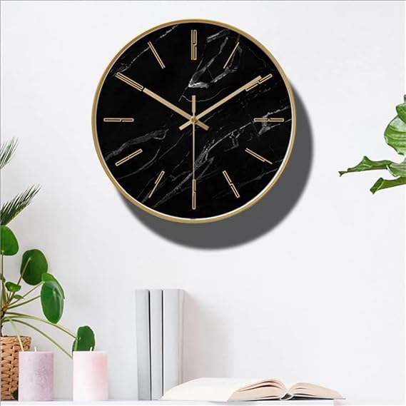 Marbella Noir Marble Clock