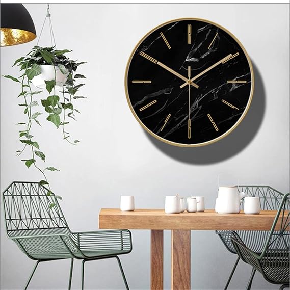 Marbella Noir Marble Clock