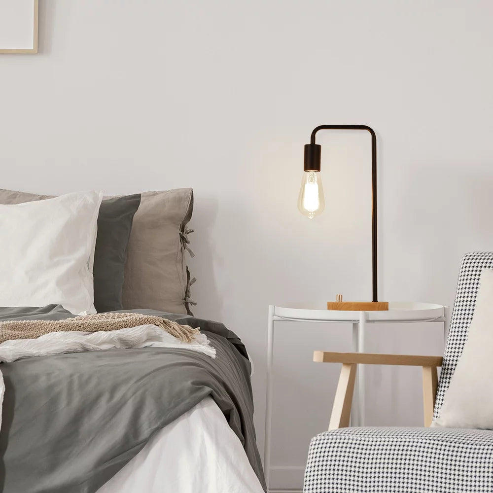 Ciara Wood & Metal Bedside Lamp