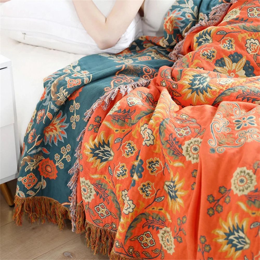 Ciela Reverto Reversible Cotton Floral Throw