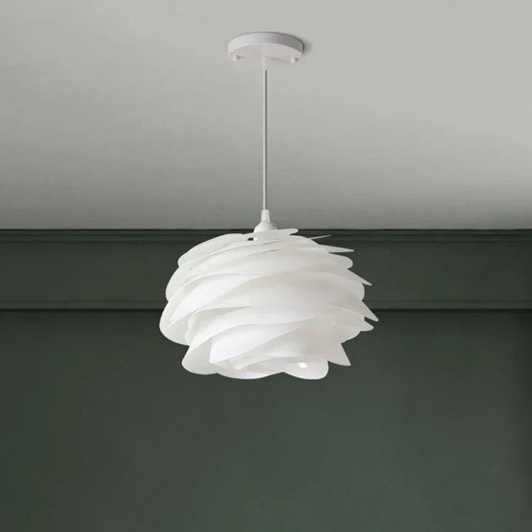 Roselle White Rose Pendant – Petal-Layer LED Hanging Light