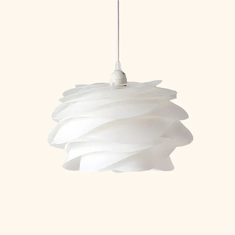 Roselle White Rose Pendant – Petal-Layer LED Hanging Light