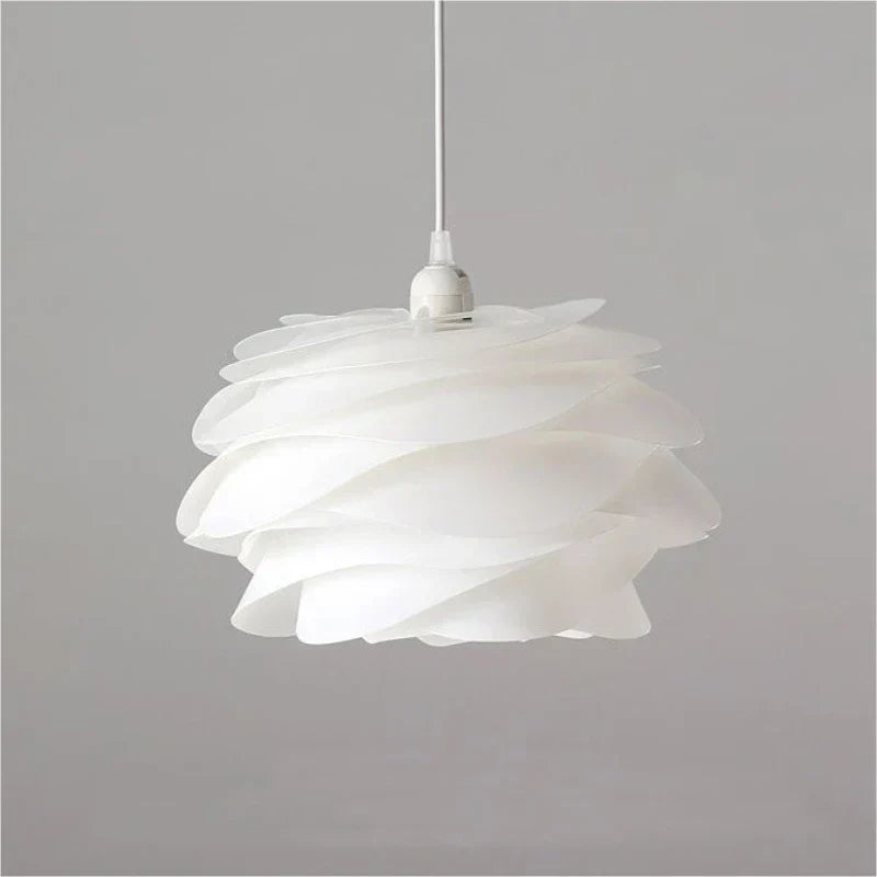 Roselle White Rose Pendant – Petal-Layer LED Hanging Light