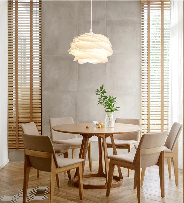 Roselle White Rose Pendant – Petal-Layer LED Hanging Light