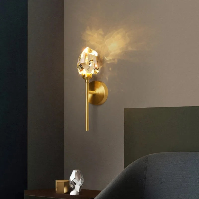 Shanghai Glass Wall Light — Modern Glass with Gold Accents