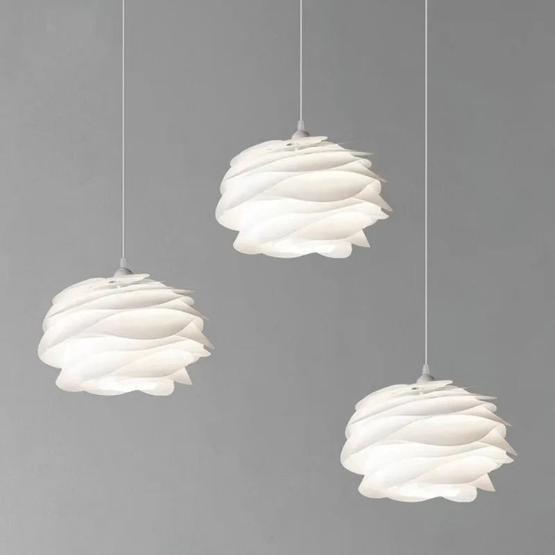 Roselle White Rose Pendant – Petal-Layer LED Hanging Light