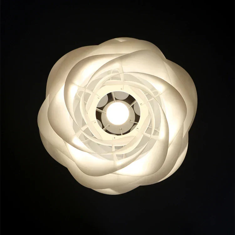 Roselle White Rose Pendant – Petal-Layer LED Hanging Light