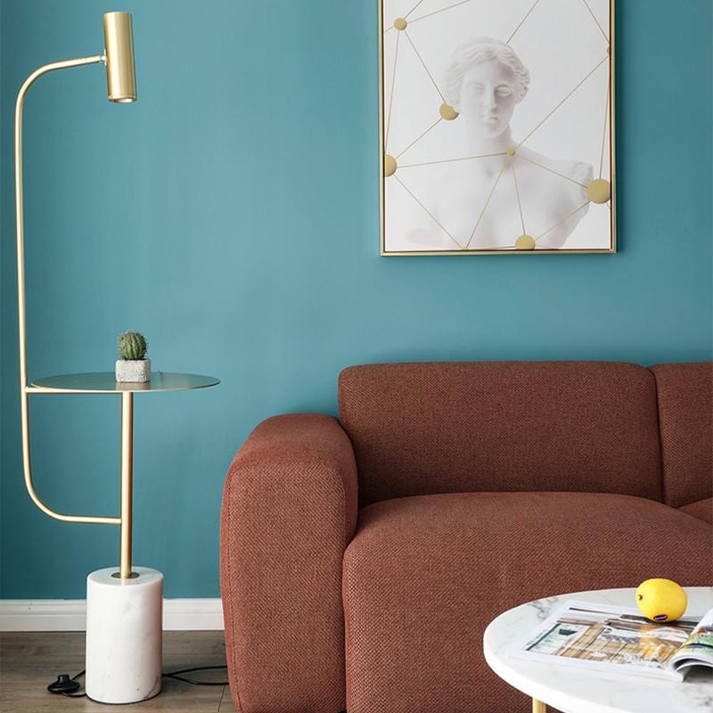 Sevara Table Floor Lamp with Marble Base