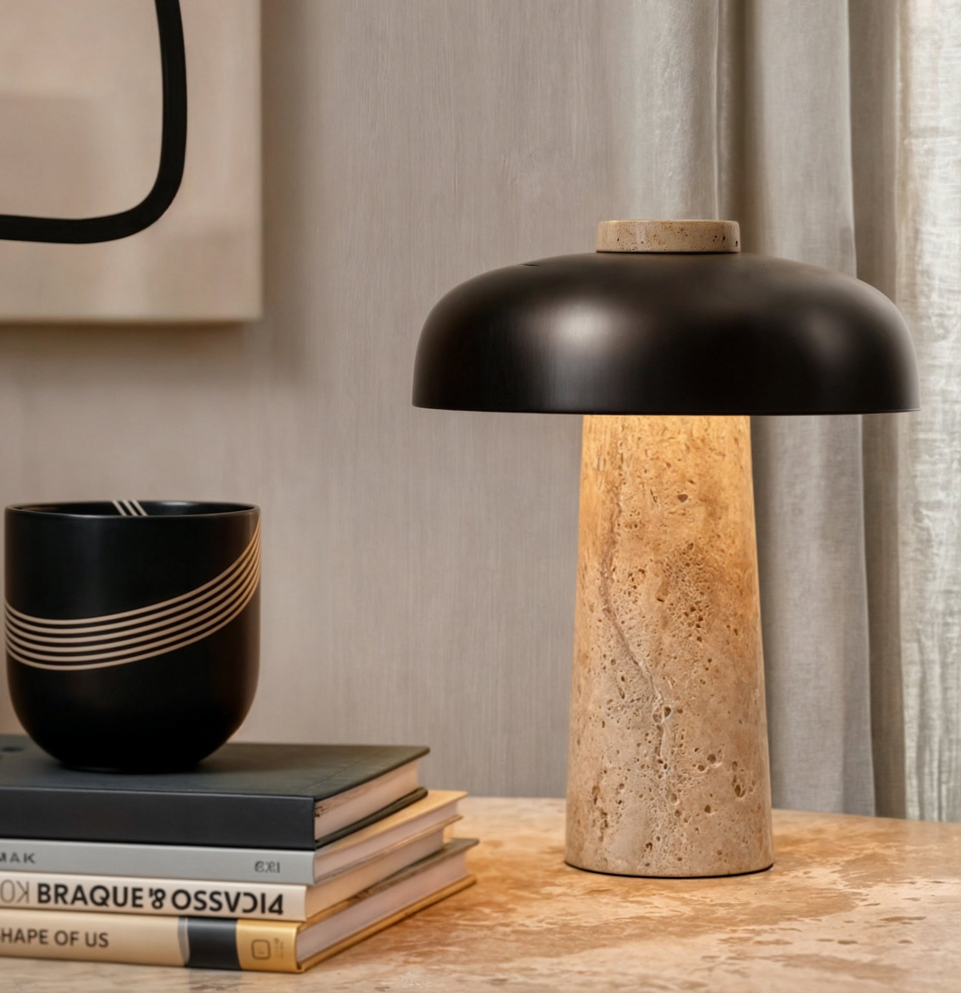 Dane Minimal Stone Table Lamp