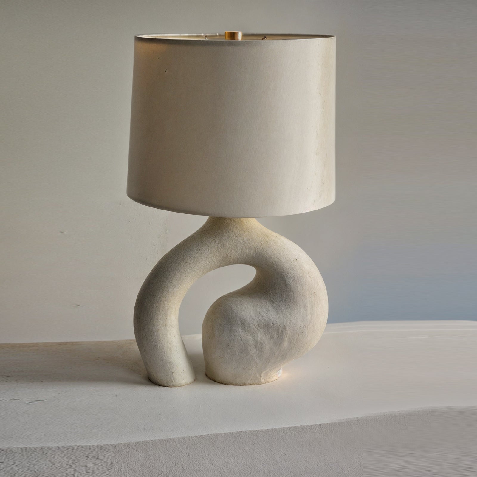Cerina Sculpted Resin Table Lamp with Linen Shade