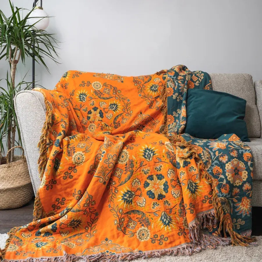 Ciela Reverto Reversible Cotton Floral Throw