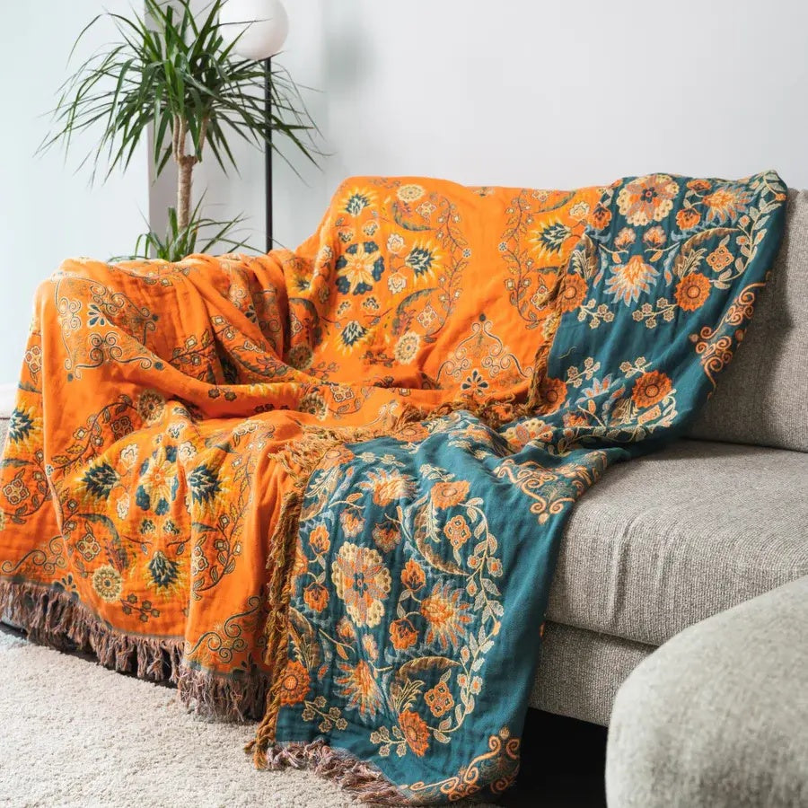 Ciela Reverto Reversible Cotton Floral Throw