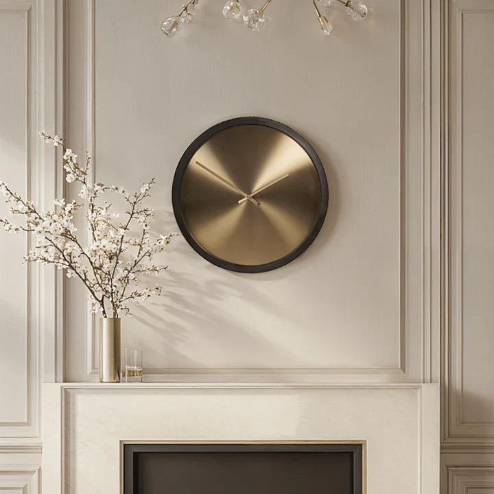 Solenne Brass & Black Clock