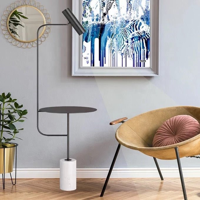 Sevara Table Floor Lamp with Marble Base