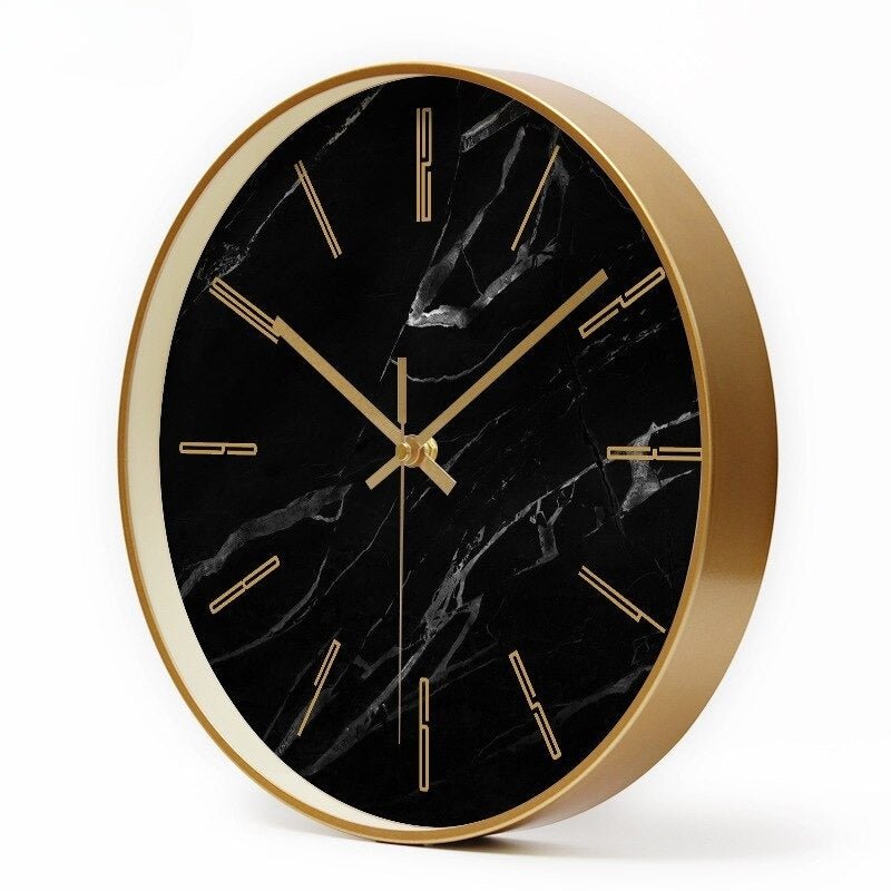 Marbella Noir Marble Clock