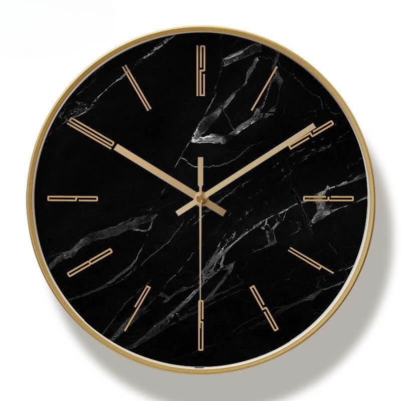Marbella Noir Marble Clock