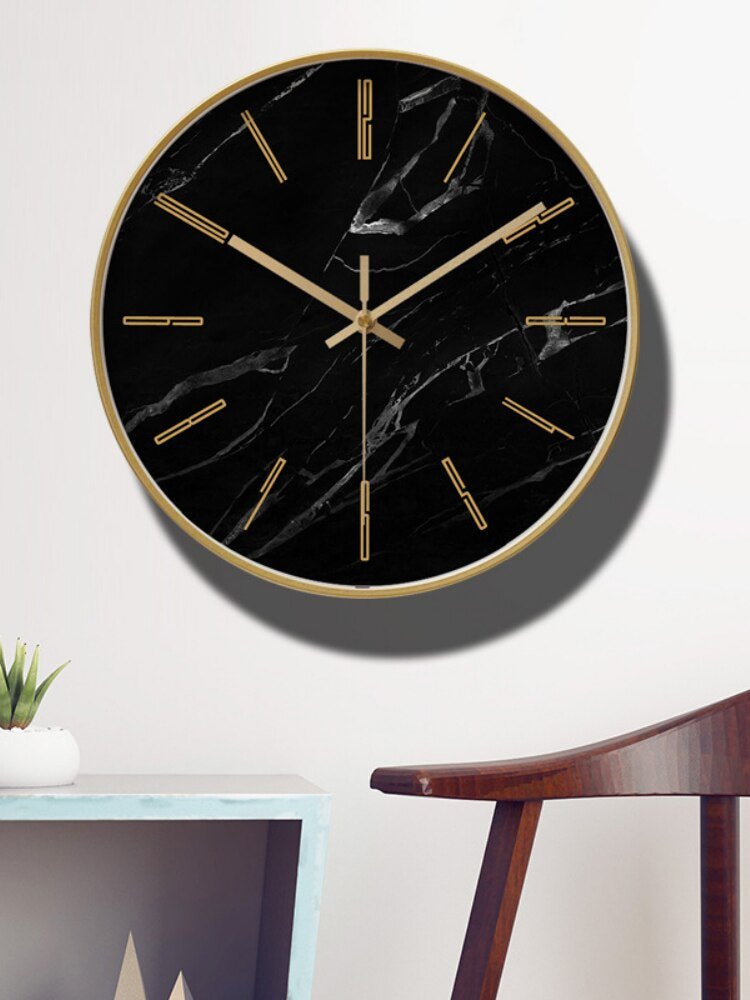 Marbella Noir Marble Clock