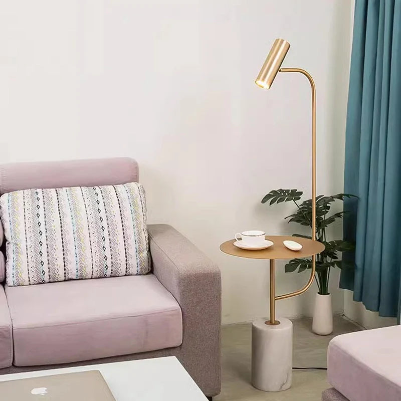 Sevara Table Floor Lamp with Marble Base