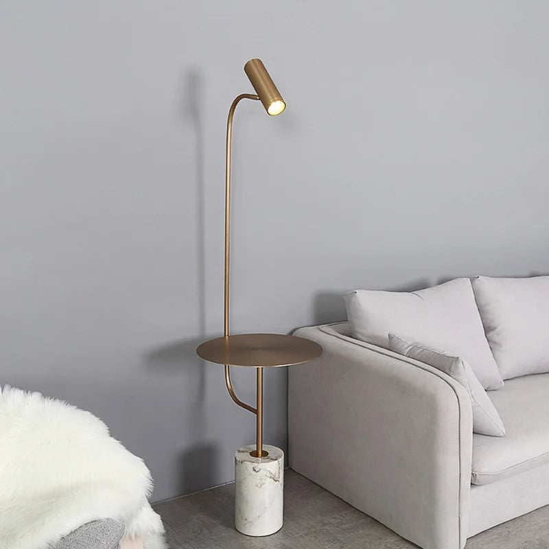 Sevara Table Floor Lamp with Marble Base