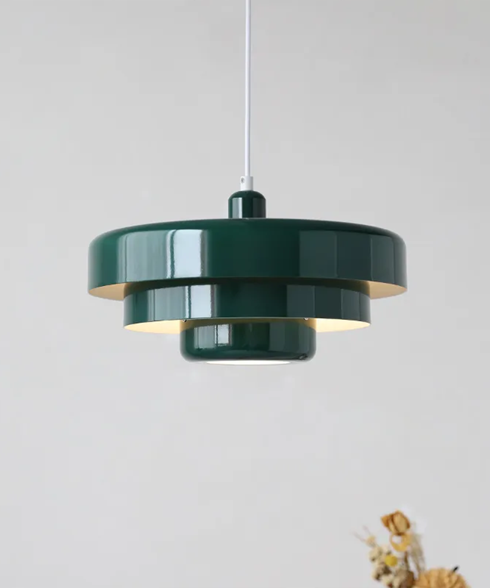 Evangeline Retro Metal Pendant – Color Pop Art-Deco Ceiling Light